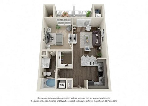 a 2 bedroom floor plan with a bathroom and a kitchen